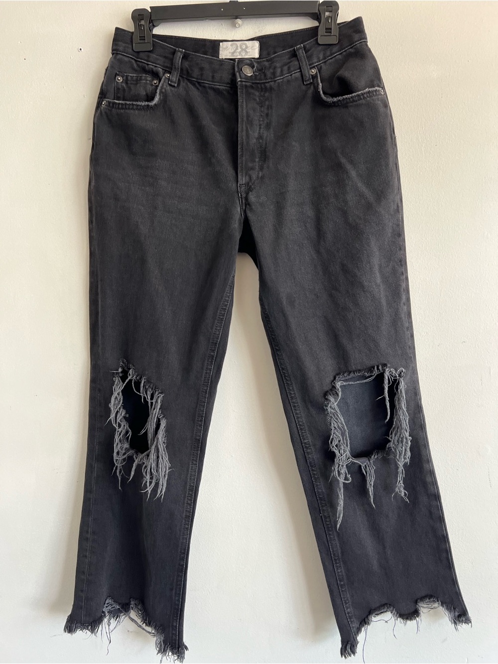 We The Free Black Distressed Relaxed Jeans